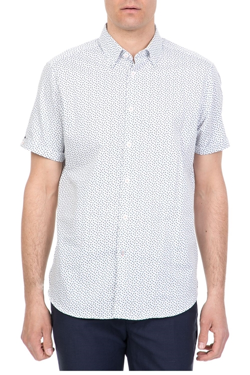 TED BAKER-Ανδρικό πουκάμισο NARNAR TED BAKER λευκό μπλε